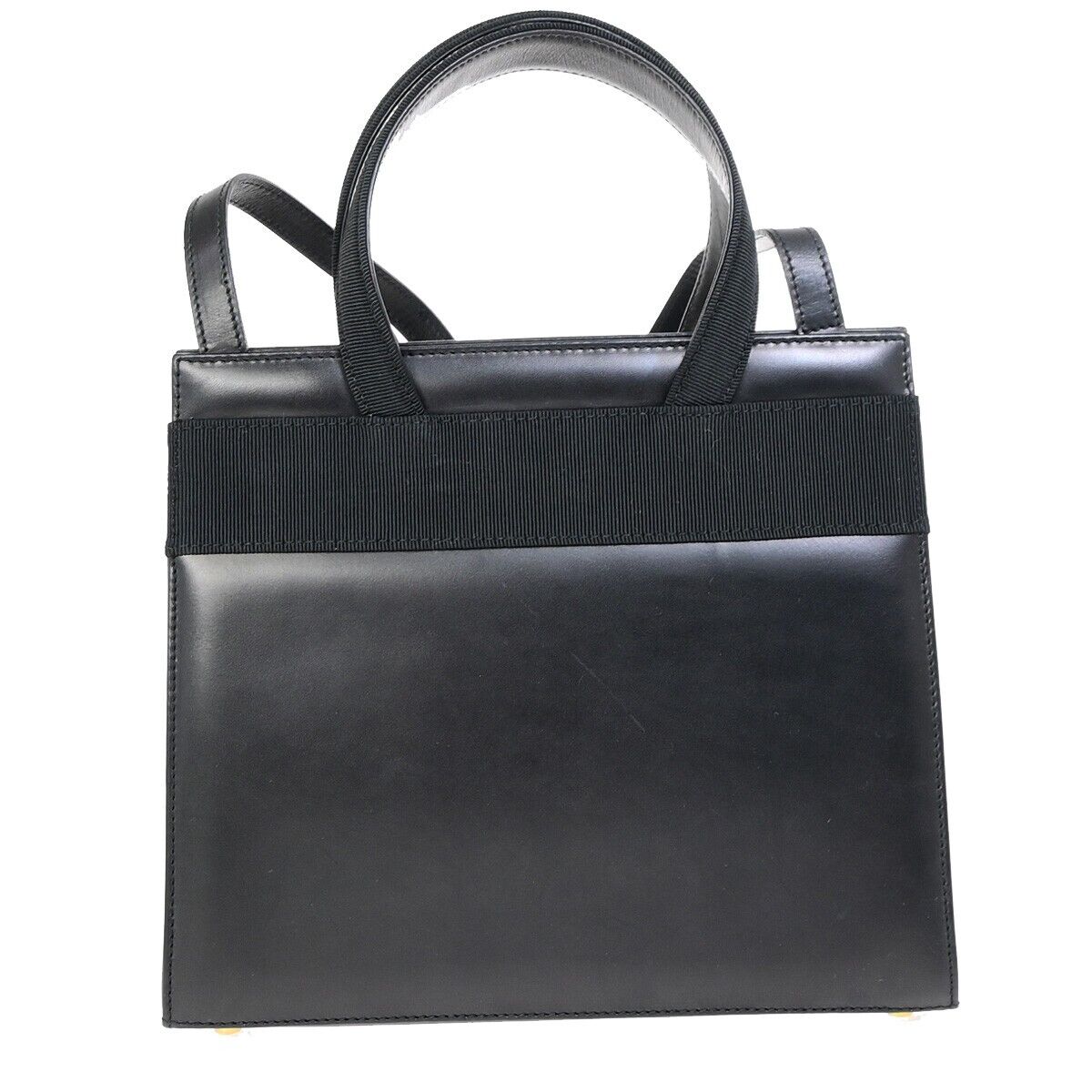 SALVATORE FERRAGAMO Logo Vara 2Way Shoulder Hand Bag Canvas Leather BK 86FA675