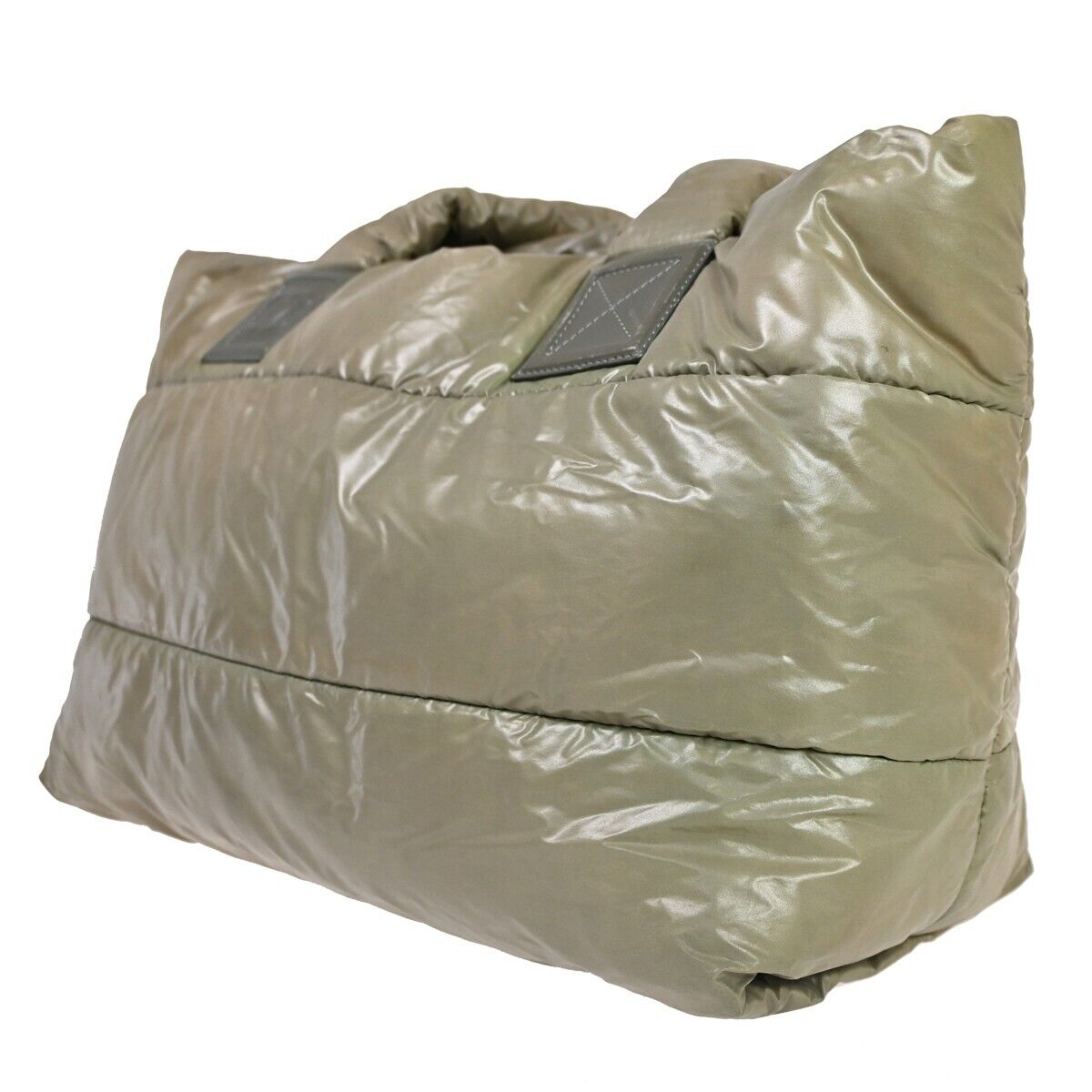 CHANEL CC Coco Cocoon Hand Tote Bag Nylon Leather Khaki Bordeaux Italy 79HB566