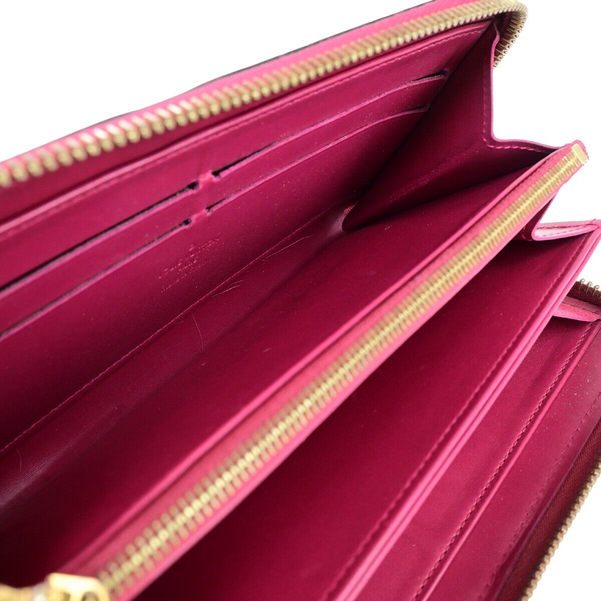 LOUIS VUITTON Long Zippy Wallet Monogram Vernis Leather Pink M91597 09EB261