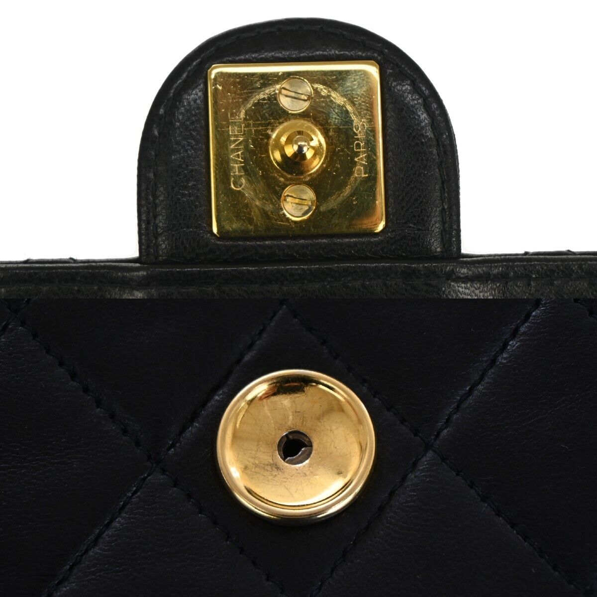 CHANEL CC Matelasse 25 Chain Shoulder Bag Leather Black GHW Vintage 813RH995