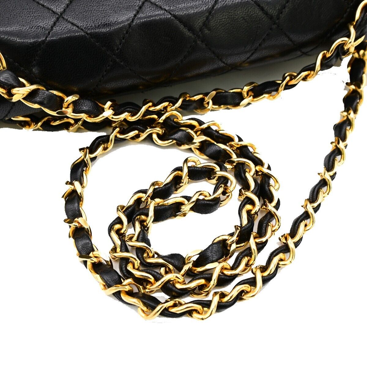 CHANEL CC Matelasse 25 Chain Shoulder Bag Leather Black GHW Vintage 377RJ824
