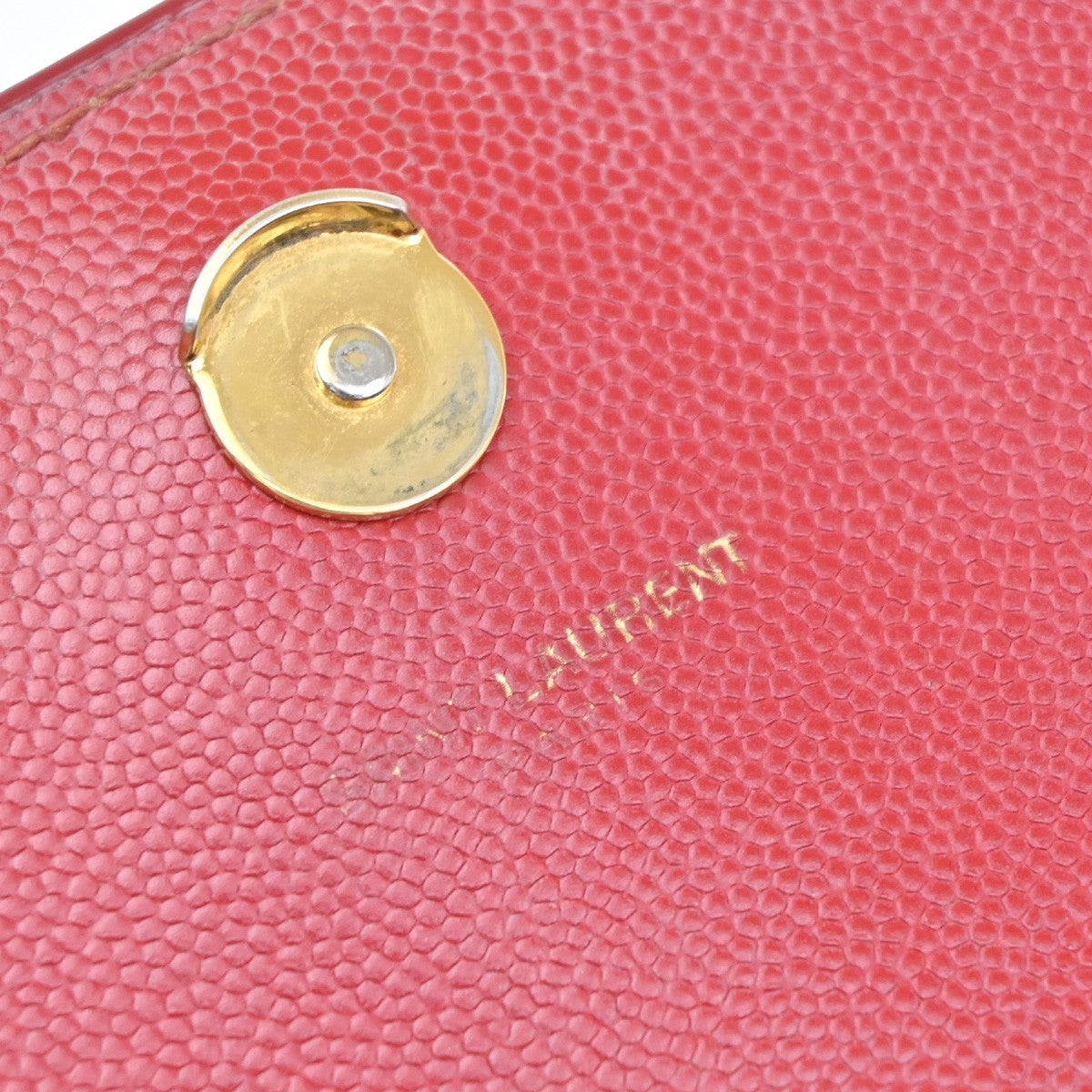 SAINT LAURENT YSL Logo 2Way Chain Shoulder Clutch Bag Red GHW Italy 22RF821