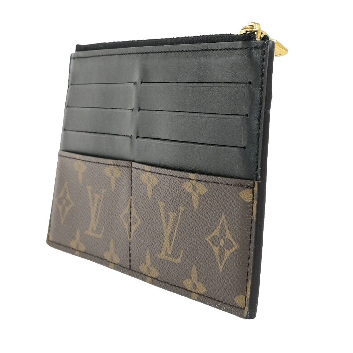 LOUIS VUITTON Slim Purs Long Wallet Monogram Macassar Brown Black M80348 32FB272