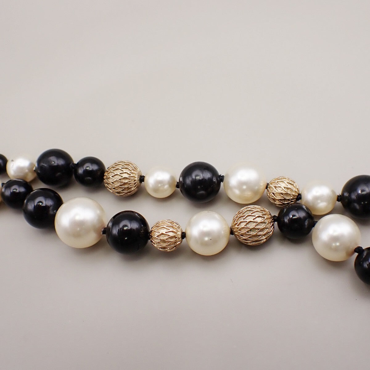 CHANEL CC Chain Pendant Necklace Imitation Pearl Beads A16B BK WE Gold 15RK811