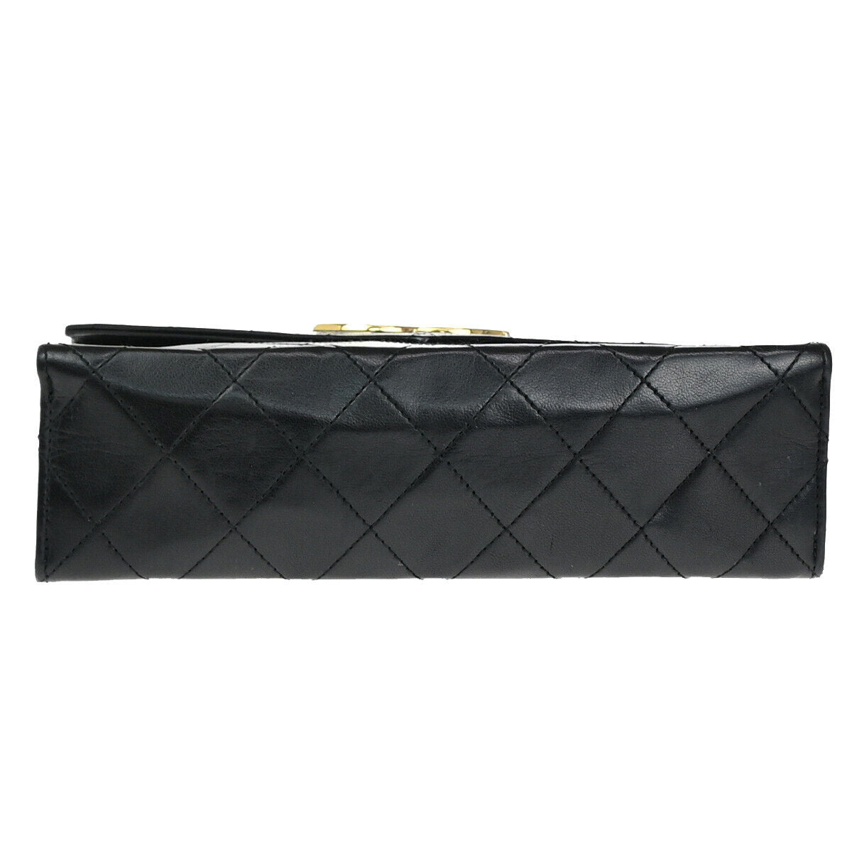 CHANEL CC Logo Matelasse Chain Shoulder Bag Leather Black GHW Vintage 341RJ922