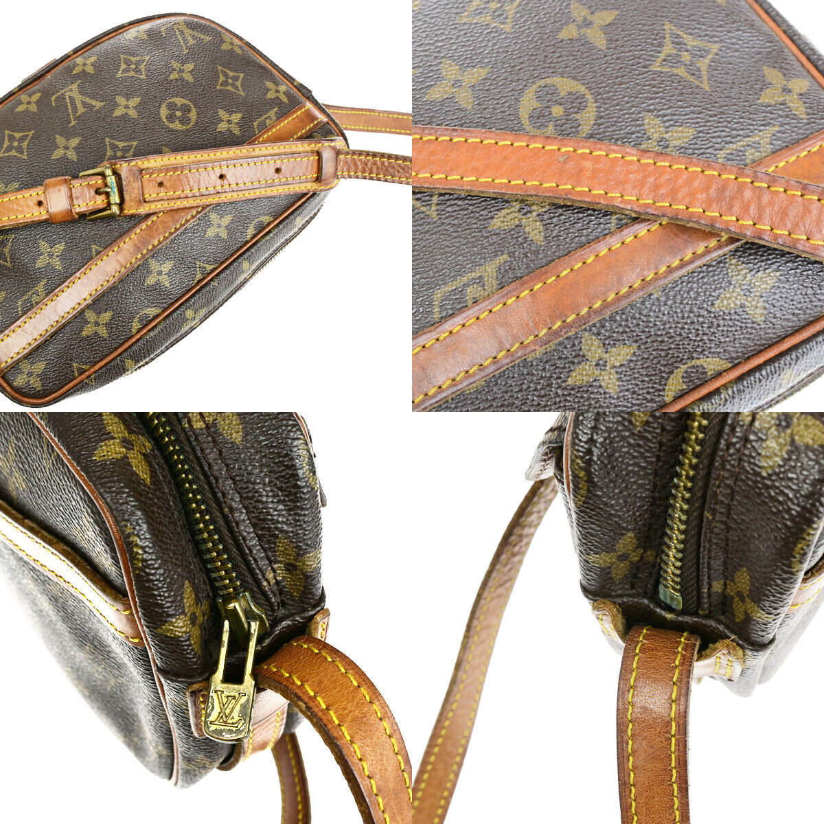 LOUIS VUITTON Jeune Fille PM Shoulder Bag Monogram Leather Brown M51227 65YF253