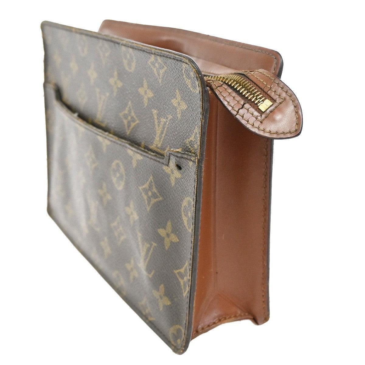 LOUIS VUITTON Pochette Homme Clutch Hand Bag Monogram Leather BN M51795 08KB741