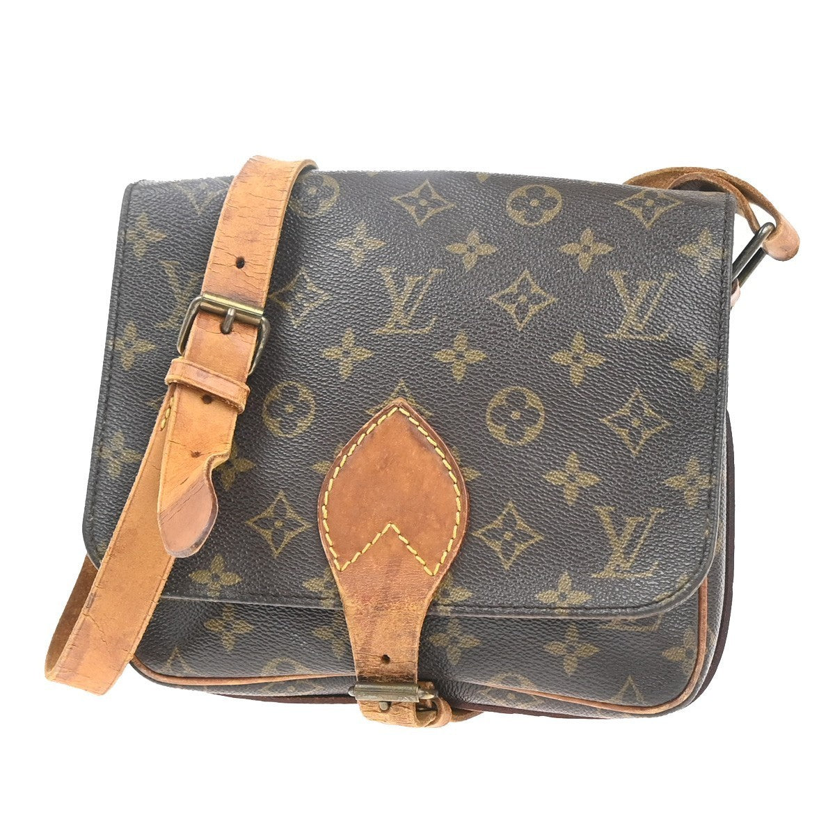 LOUIS VUITTON Cartouchiere MM Shoulder Bag Monogram Leather Brown M51253 62KP520