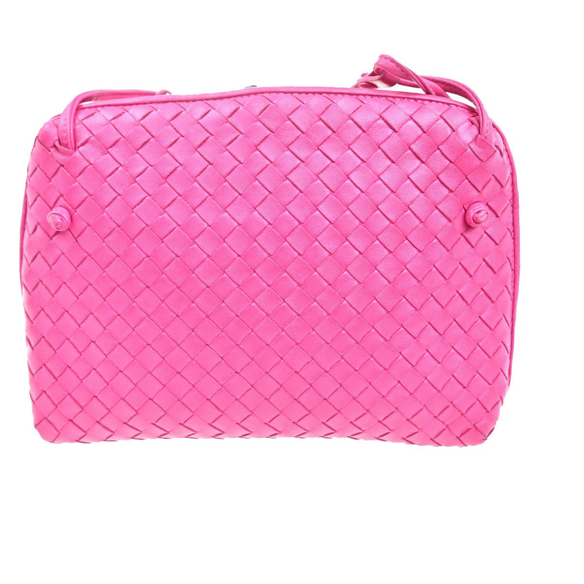 BOTTEGA VENETA Intrecciato Nodini Logo Shoulder Bag Leather Pink Italy 98MA219