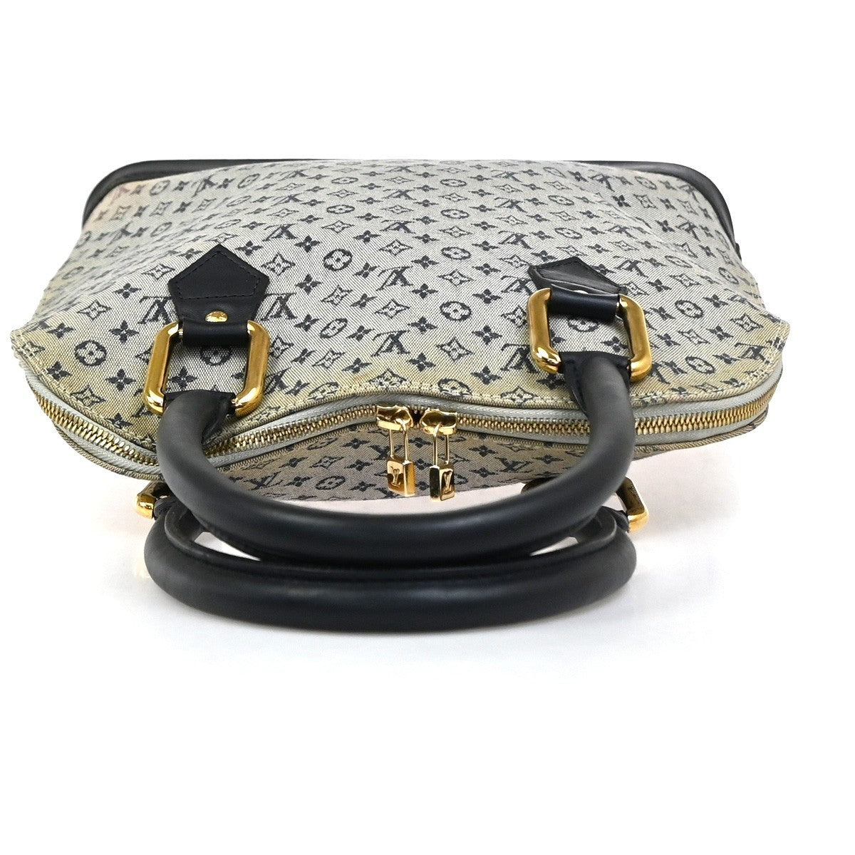 LOUIS VUITTON Alma Haut Hand Bag Monogram Mini Leather Blue M92202 80YJ018