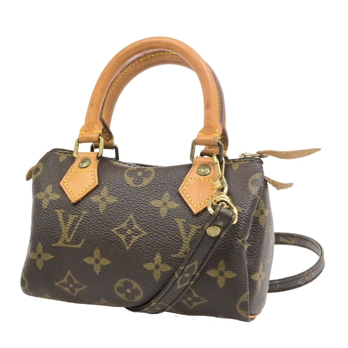 LOUIS VUITTON Mini Speedy 2Way Hand Bag Monogram Leather Brown M41534 95EE086