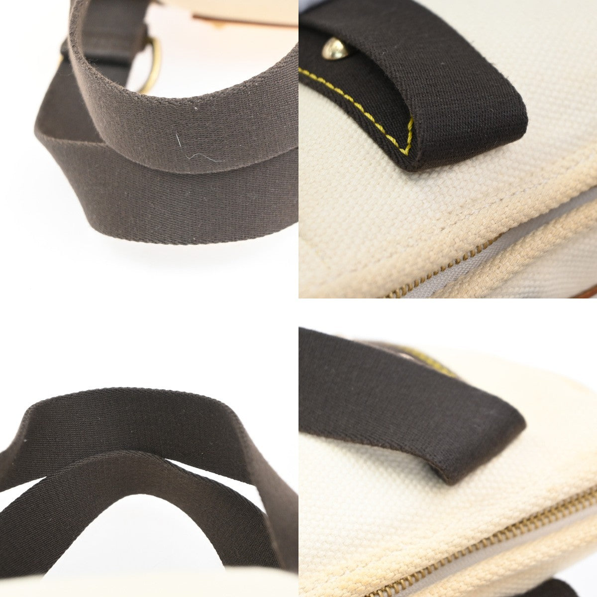 LOUIS VUITTON Cabas PM Hand Bag Antigua Canvas Leather White M40039 67CA998