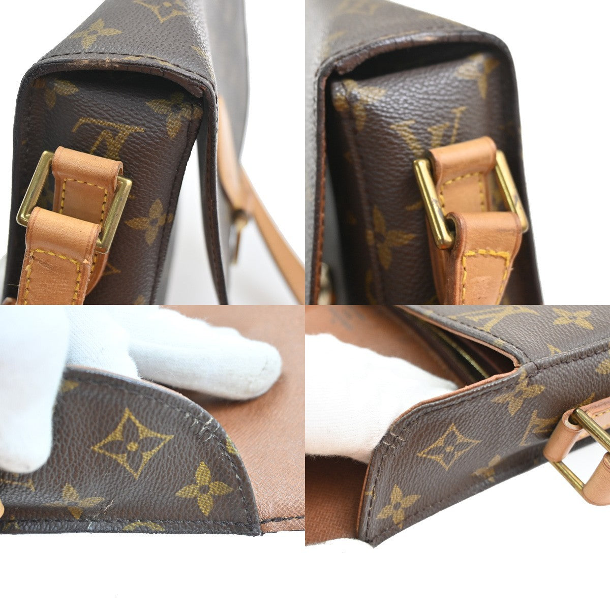 LOUIS VUITTON Saint Cloud GM Shoulder Bag Monogram Leather Brown M51242 86SA034