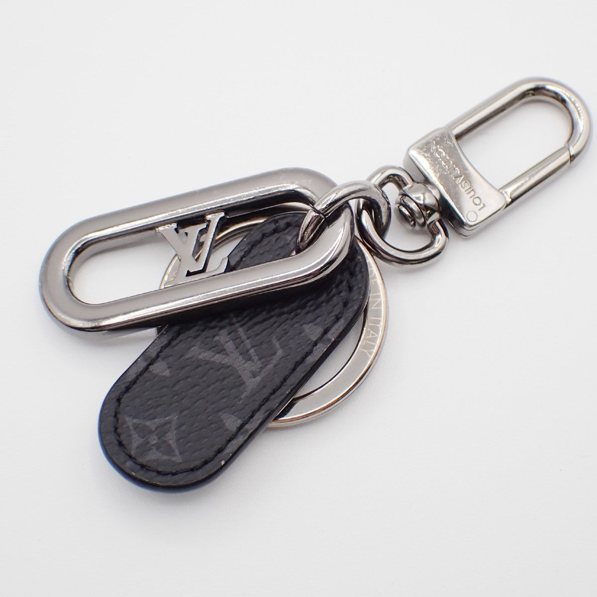 LOUIS VUITTON Porete Cles Key Chain Monogram Eclipse Black SHW M00927 67KP056