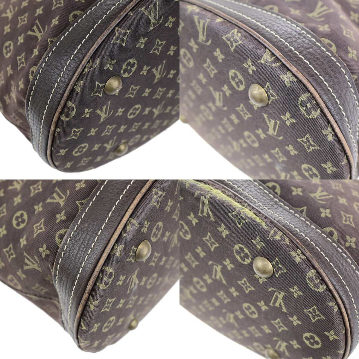 LOUIS VUITTON BUCKET PM Shoulder Tote Bag Monogram Mini Lin Ebene M95226 67YG556