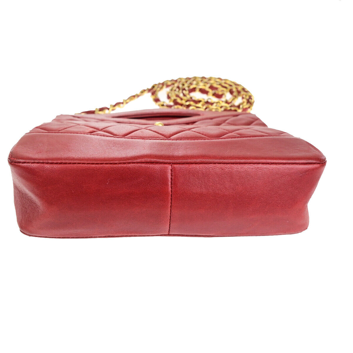 CHANEL CC Matelasse 2Way Chain Shoulder Hand Bag Leather RD GHW Vintage 642RK694