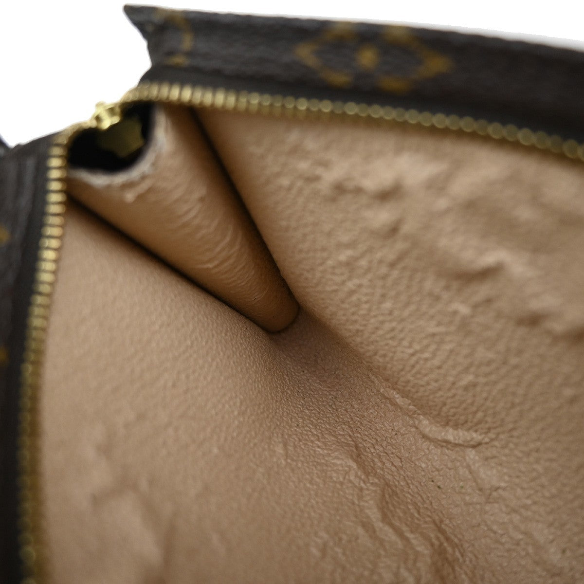 LOUIS VUITTON Logo BUCKET PM Pouch Bag Monogram Leather Brown France 60KP088