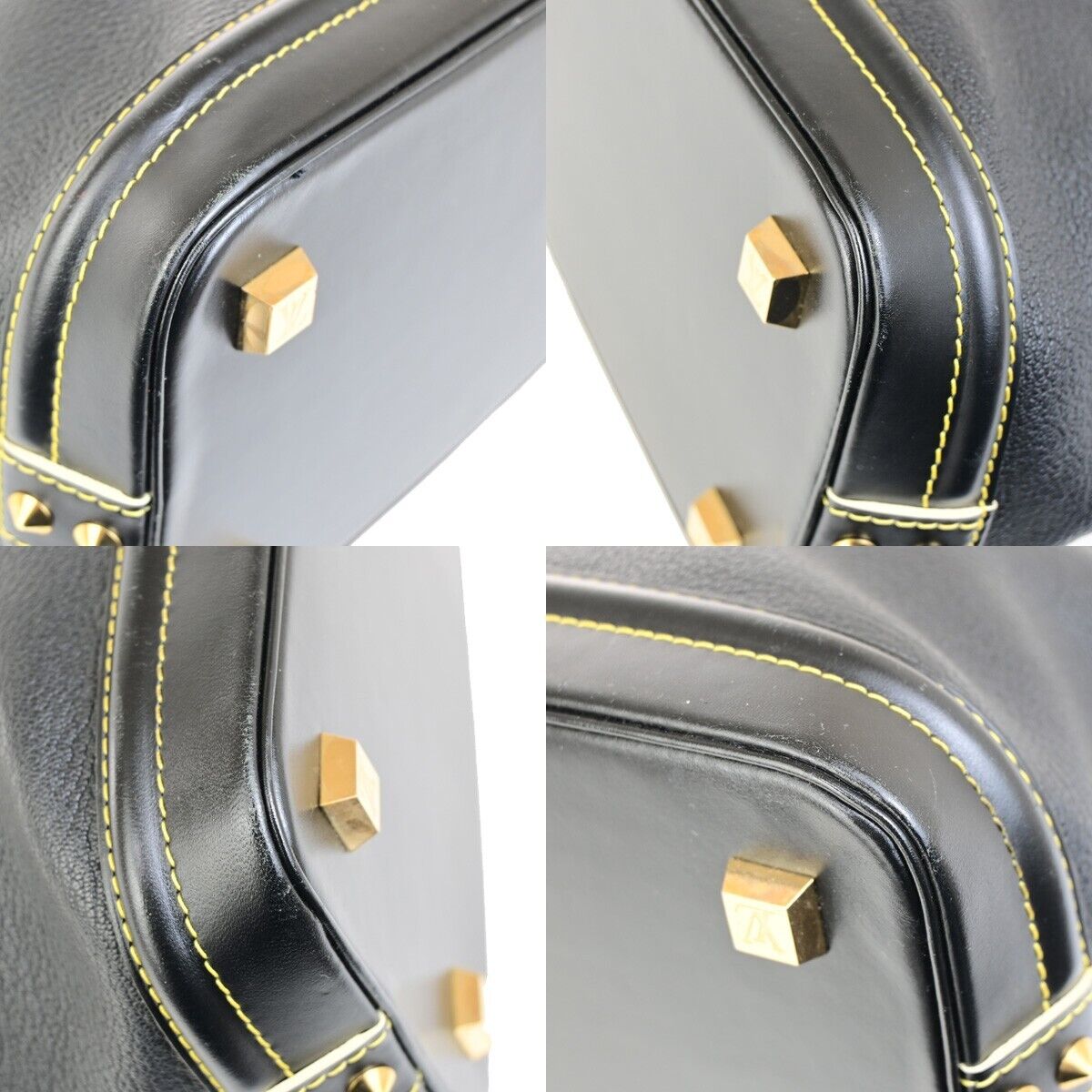 LOUIS VUITTON LV Logo Lockit PM Hand Bag Suhali Leather Black GHW M91888 48KA405