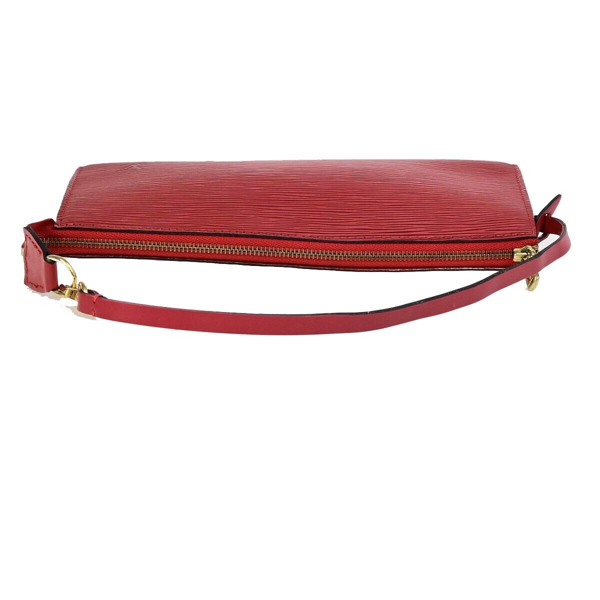 LOUIS VUITTON LV Pochette Accessoires Hand Bag Epi Leather Red M52947 32ED077