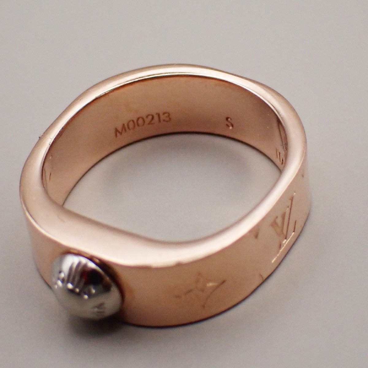 LOUIS VUITTON Nanogram Ring Size S Gold Silver M00213 Italy Accessory 30RF611