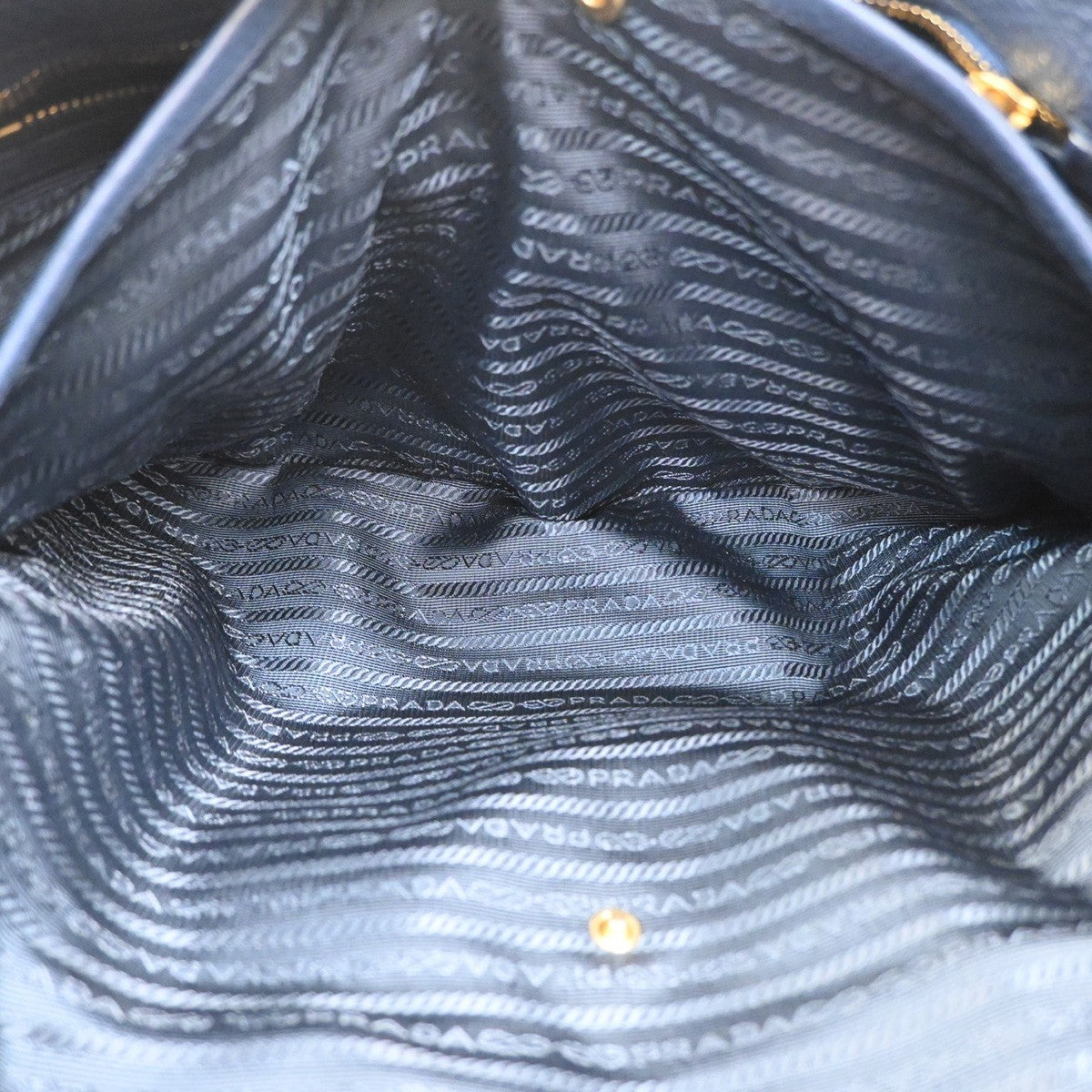 PRADA Vitello Daino 2Way Tote Hand Bag Leather Bluette Navy Blue GHW 77CA831