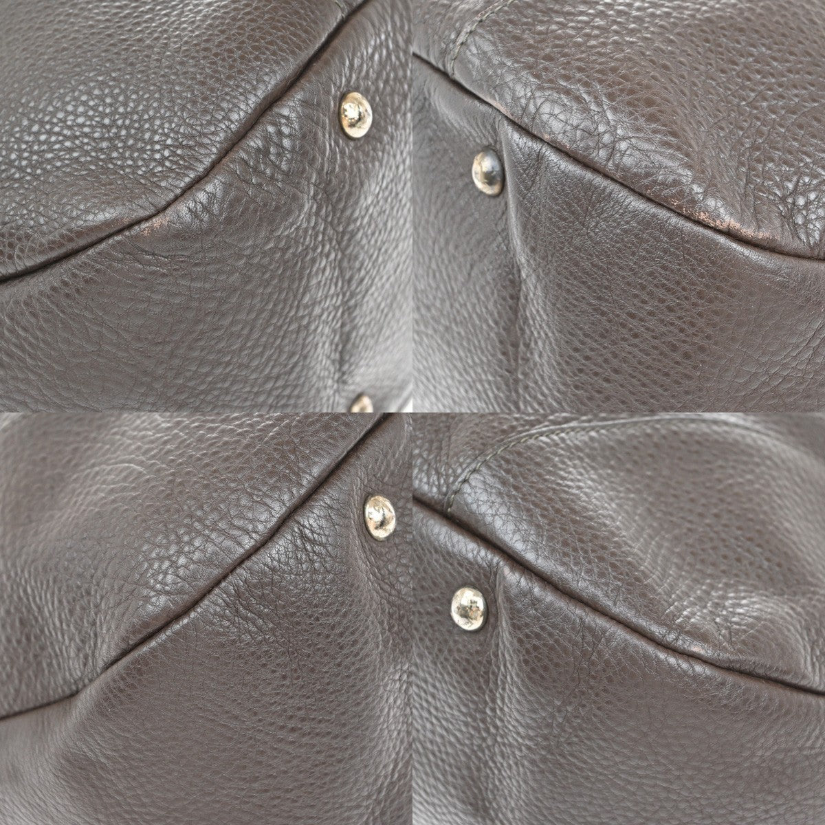 SALVATORE FERRAGAMO Logo Gancini Shoulder Hand Bag Leather Brown 32EF905