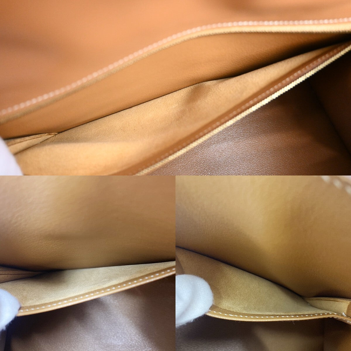HERMES Kelly 32 2Way Shoulder Hand Bag Chamonix Leather Natural GHW 6640RL144