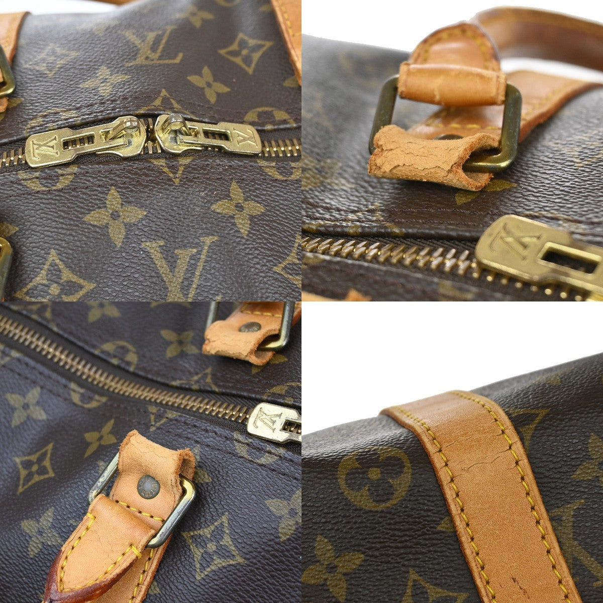 LOUIS VUITTON Keepall 55 Travel Hand Bag Monogram Leather Brown M41424 67DA057