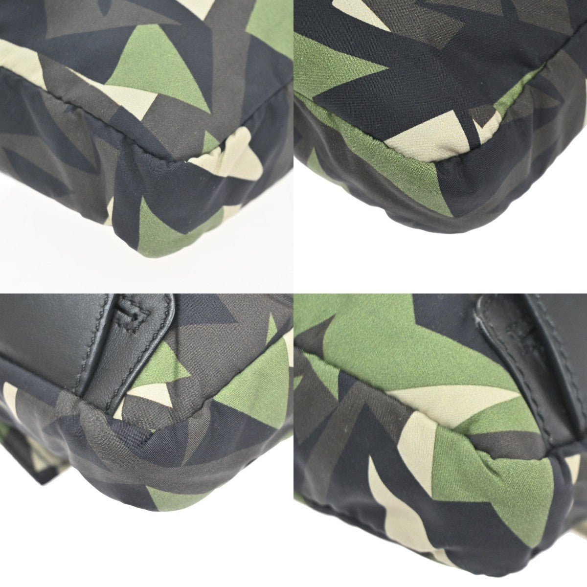 FENDI Logo Mamma Baguette Camouflage Bum Shoulder Bag Nylon Leather SHW 667RL908