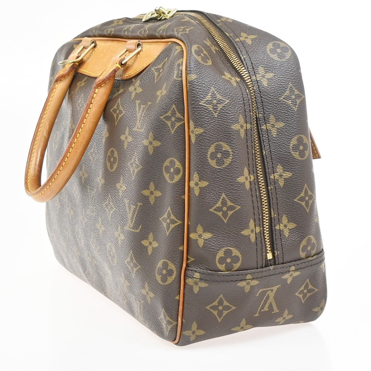 LOUIS VUITTON LV Logo Deauville Hand Bag Monogram Leather Brown M47270 89KD015