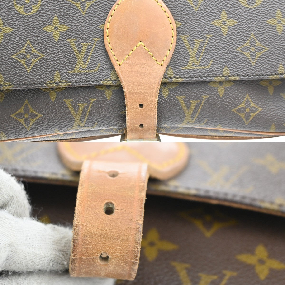 LOUIS VUITTON Cartouchiere GM Shoulder Bag Monogram Leather Brown M51252 39KC446
