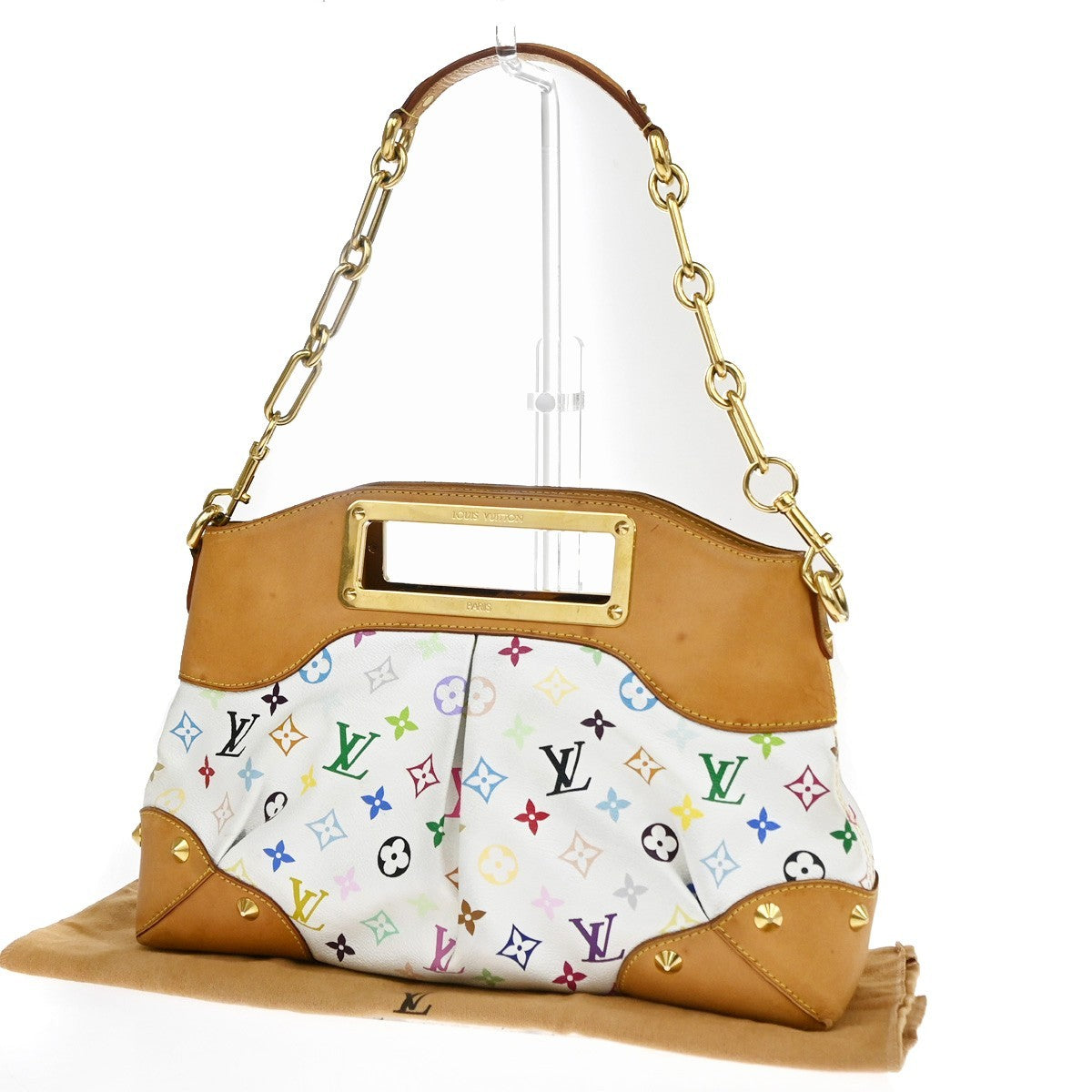 LOUIS VUITTON Judy MM 2Way Chain Hand Bag Monogram Multi White M40255 41YJ108