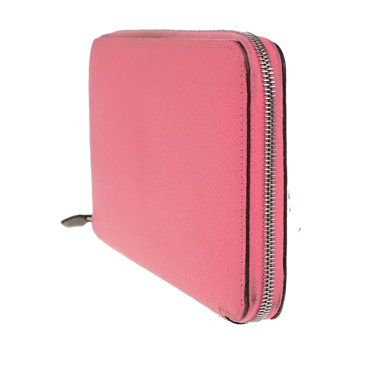 HERMES Azap Classique Long Zipper Wallet Silk In Epsom Rose Azaalee SHW 35YG473