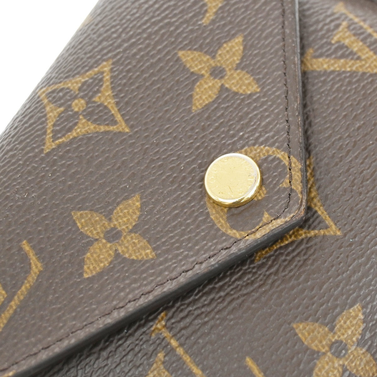 LOUIS VUITTON Victorine Trifold Wallet Monogram Leather Brown M62472 32FC167