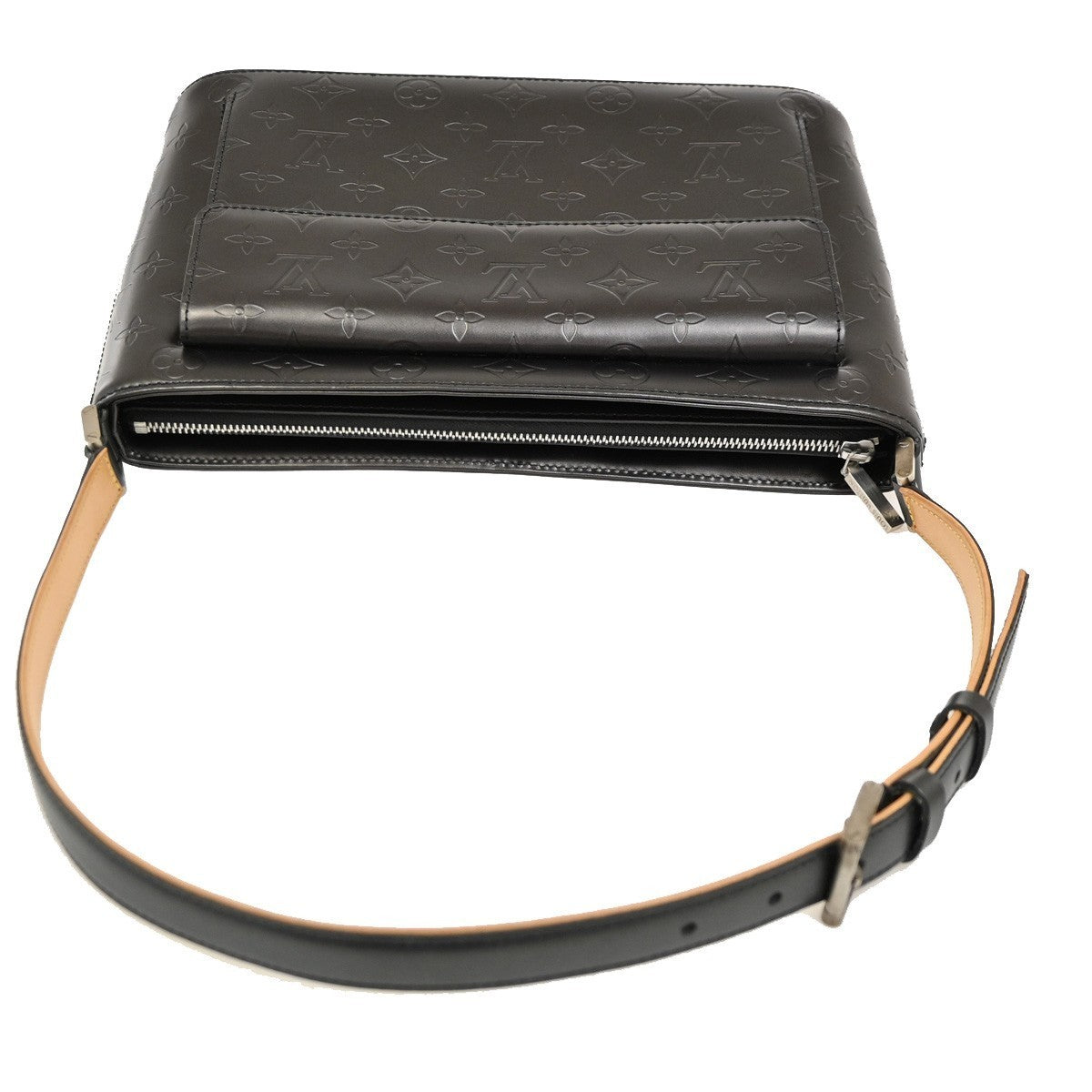 LOUIS VUITTON Alston Shoulder Bag Monogram Mat Leather Noir M55122 98TA397