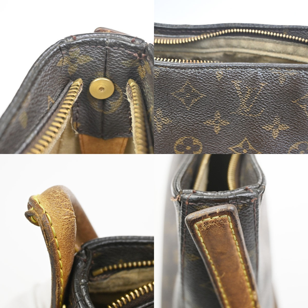 LOUIS VUITTON Logo Looping GM Shoulder Bag Monogram Leather Brown M51145 39KC481