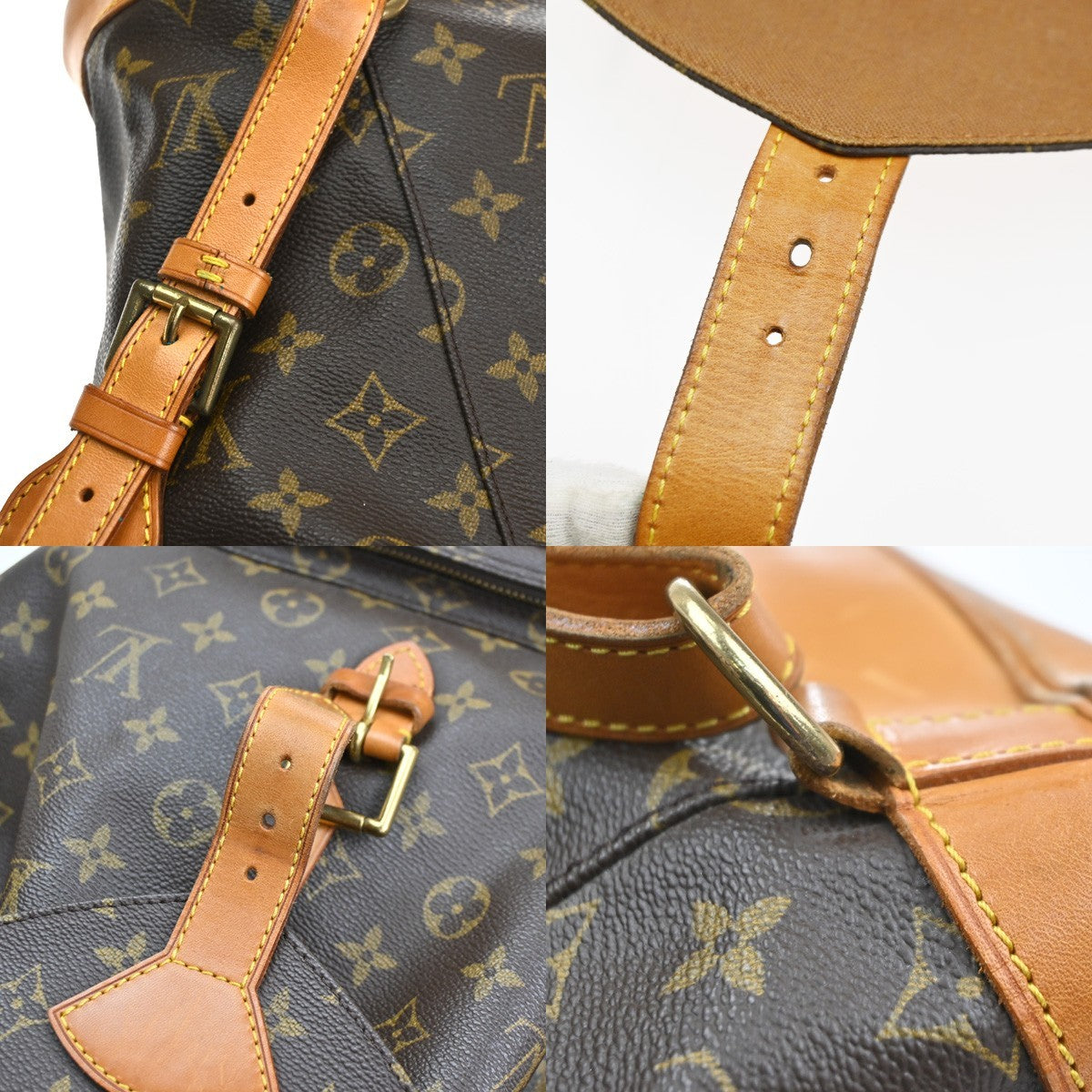 LOUIS VUITTON Montsouris GM Backpack Bag Monogram Leather Brown M51135 14CA929