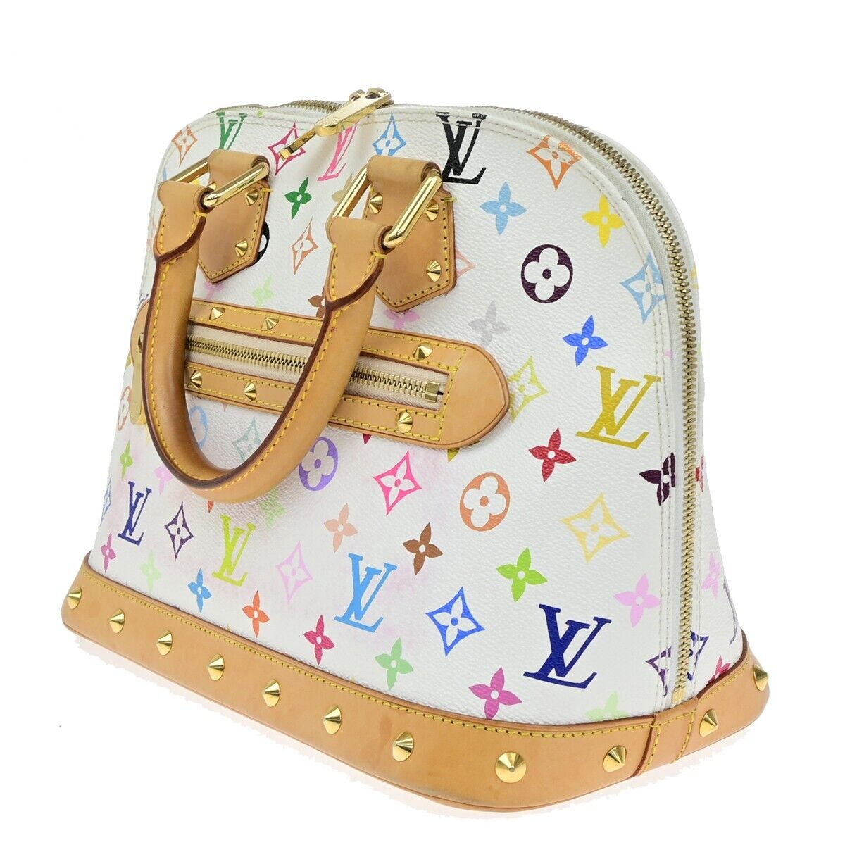 LOUIS VUITTON LV Logo Alma Hand Bag Monogram Multi Color White M92647 638RF218