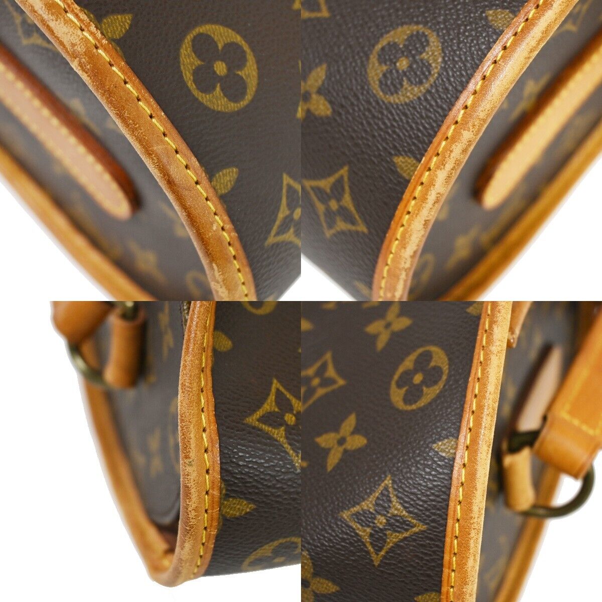 LOUIS VUITTON Logo Marne Shoulder Bag Monogram Leather Brown M51369 85YE213