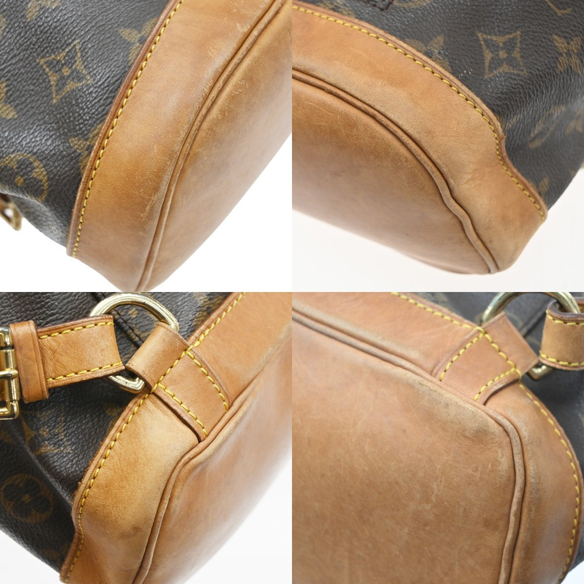 LOUIS VUITTON Montsouris MM Backpack Bag Monogram Leather Brown M51136 72SA234