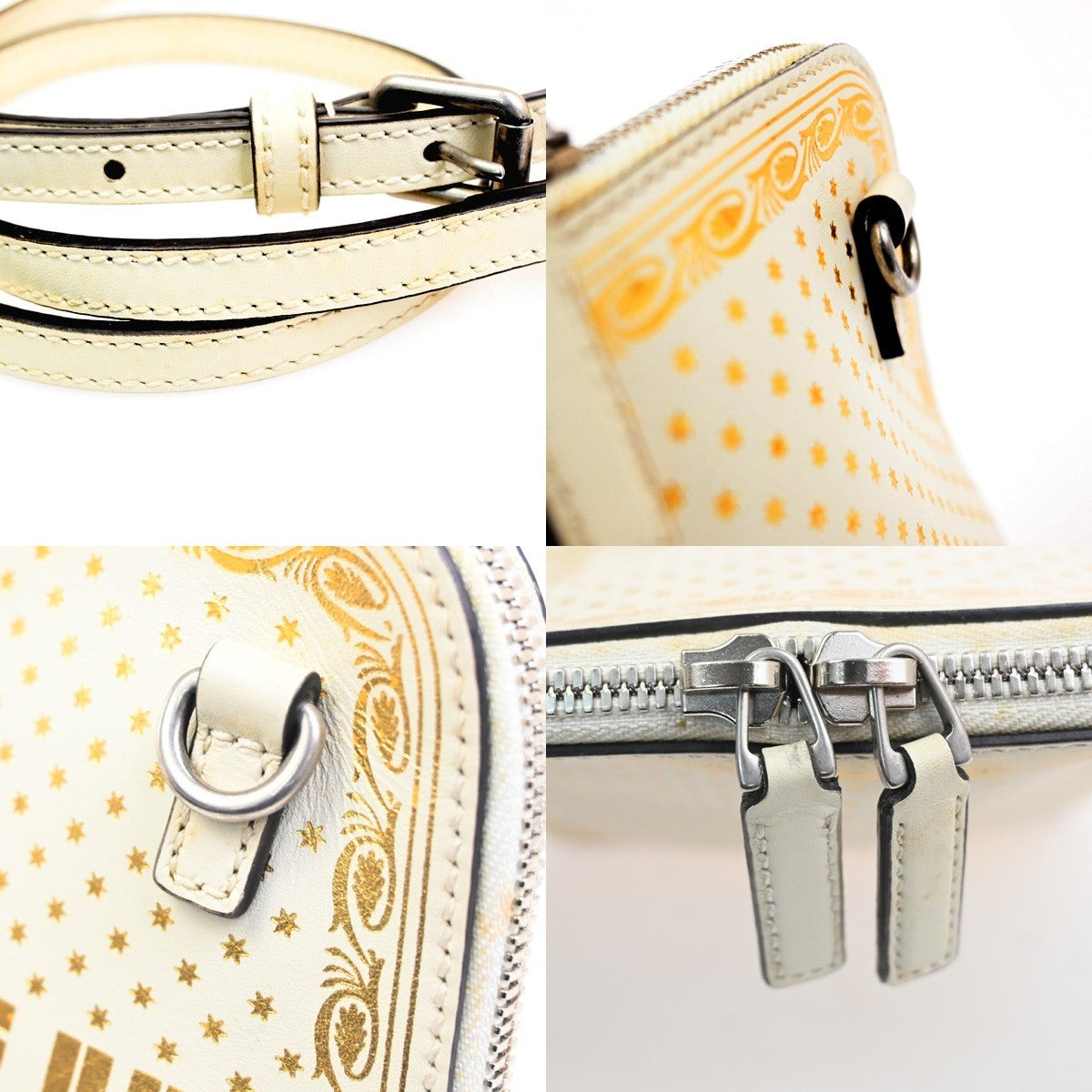 GUCCI Logo SEGA GUCCY Crossbody Mini Shoulder Bag Leather White Italy 73KC839