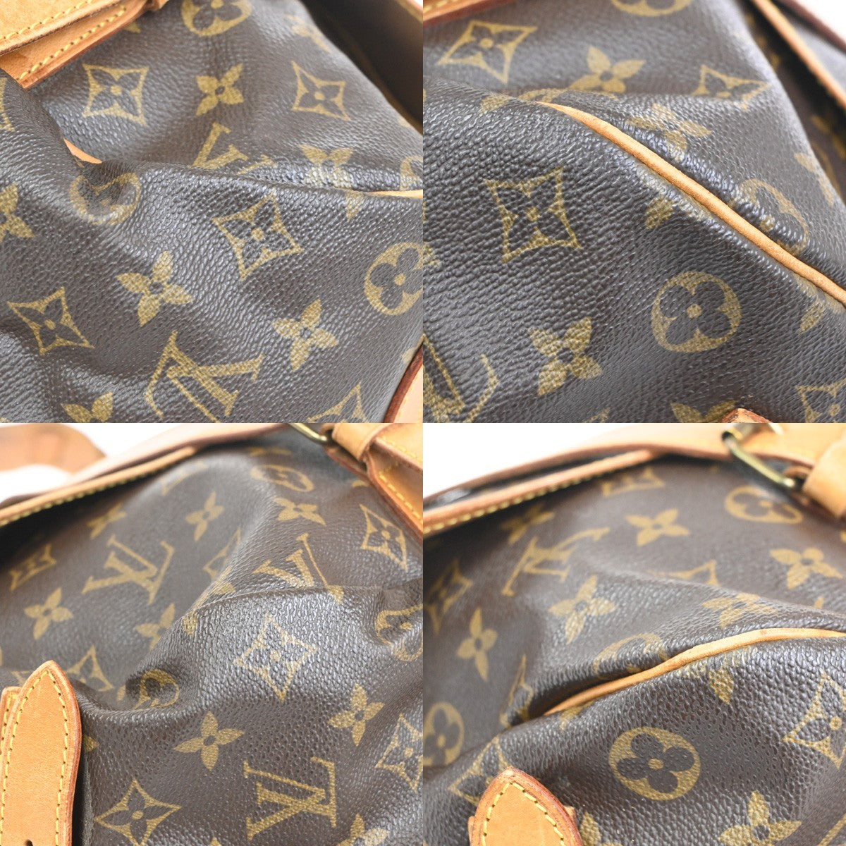 LOUIS VUITTON Logo Saumur 43 Shoulder Bag Monogram Leather Brown M42252 72CA926