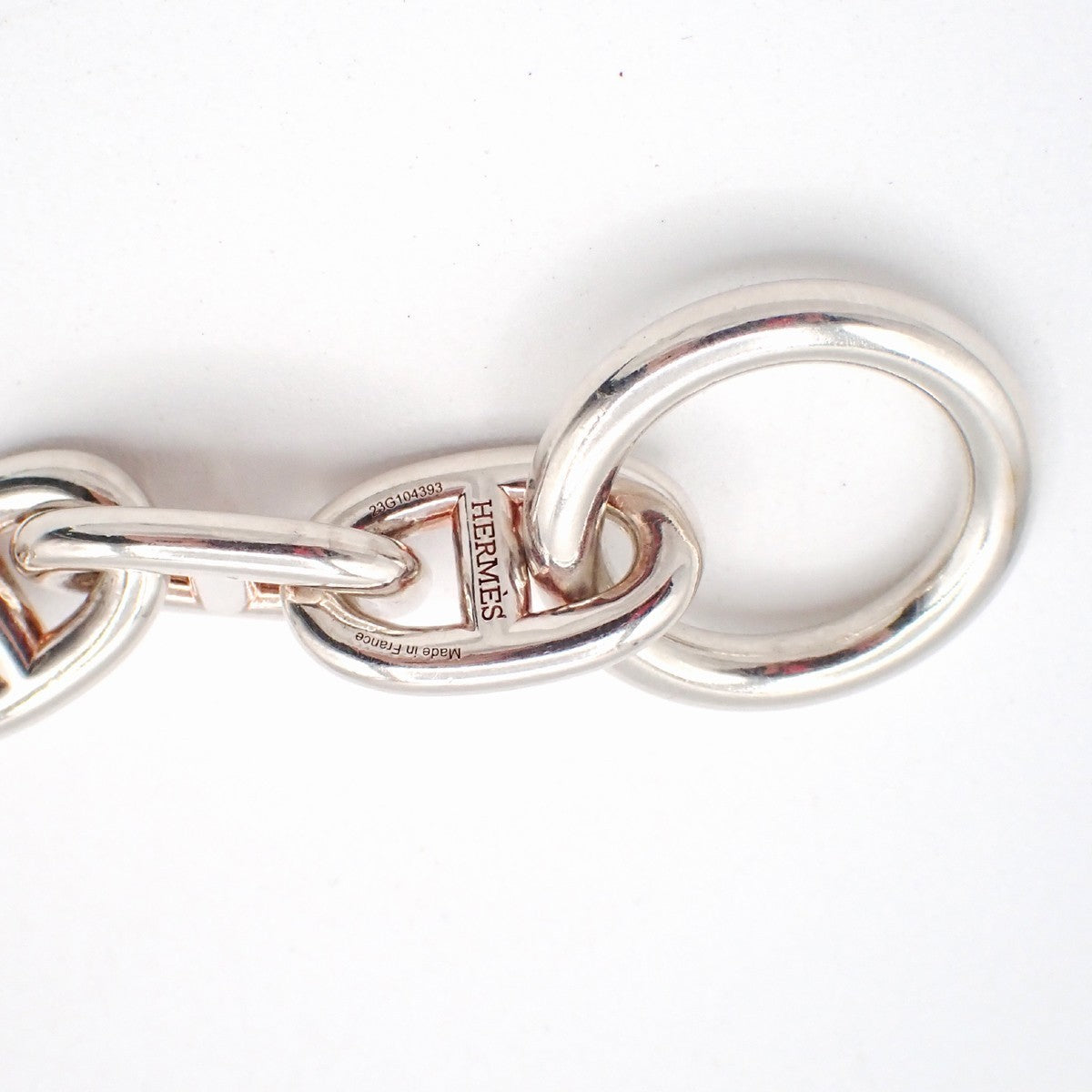 HERMES Logo Chaine D'ancre MM Chain Bracelet  14 Link Silver Ag925 385LC608