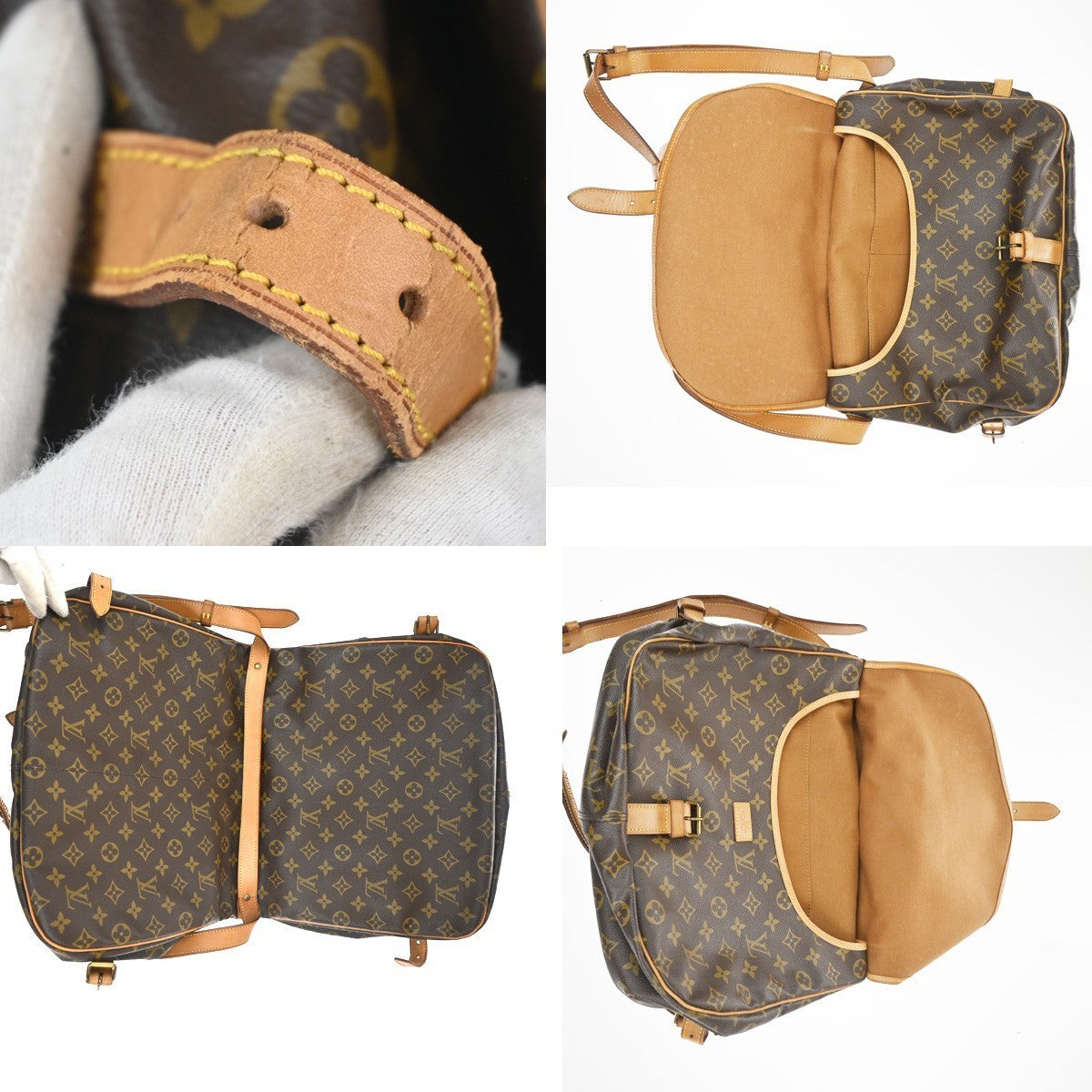 LOUIS VUITTON Saumur 35 Shoulder Bag Monogram Leather BN France M42254 76KC418