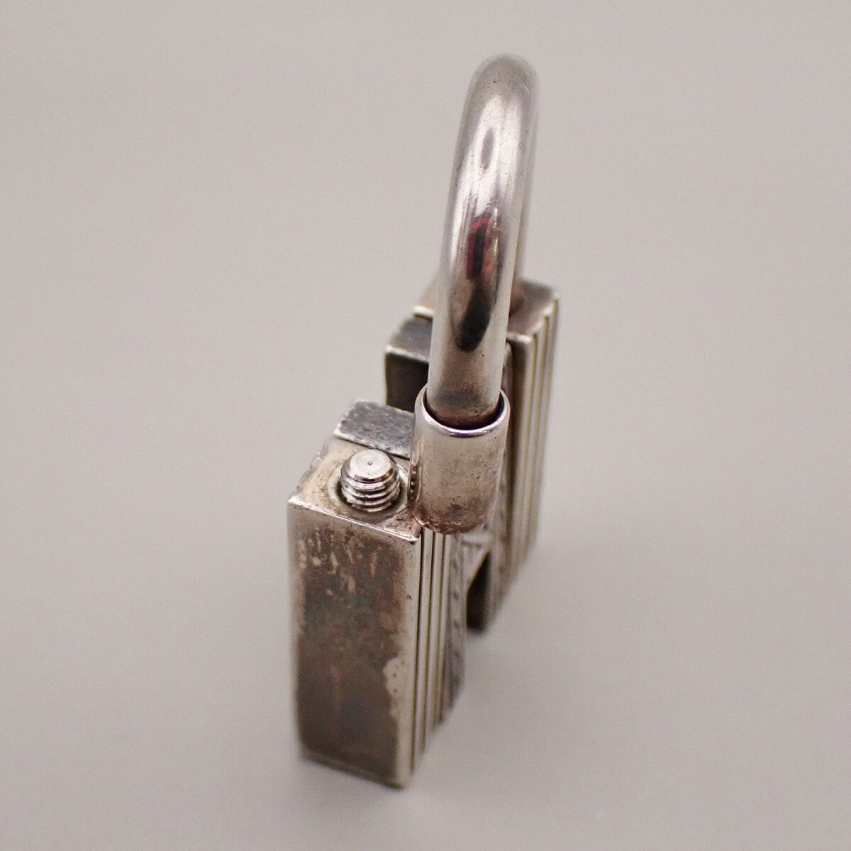 HERMES Logo Touareg H Cadena Padlock Bag Charm Silver 925 31RK897