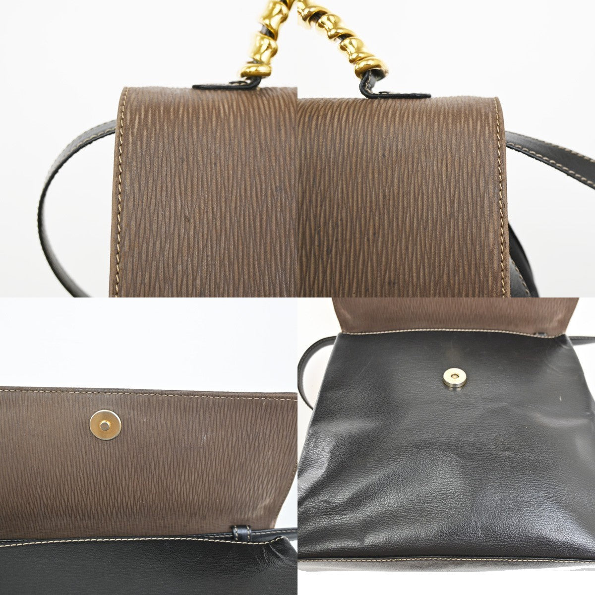 LOEWE Velazquez Twist Handle 2Way Shoulder Hand Bag Leather BN BK GHW 83KC689