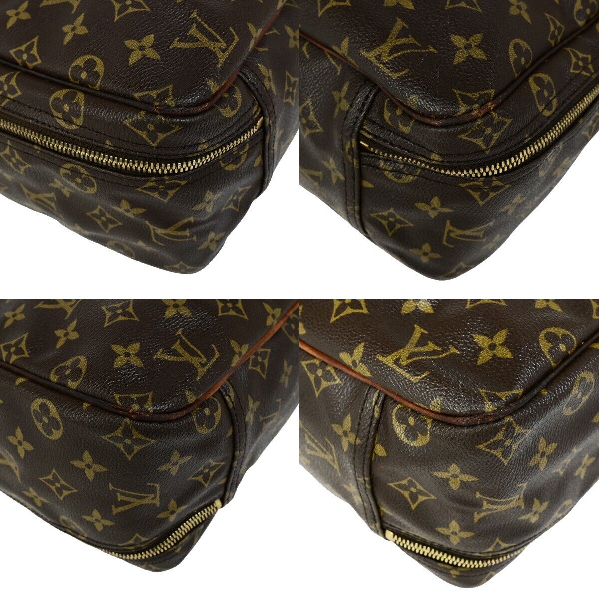 LOUIS VUITTON Excursion Shoes Hand Bag Monogram Leather Brown M41450 68HC045