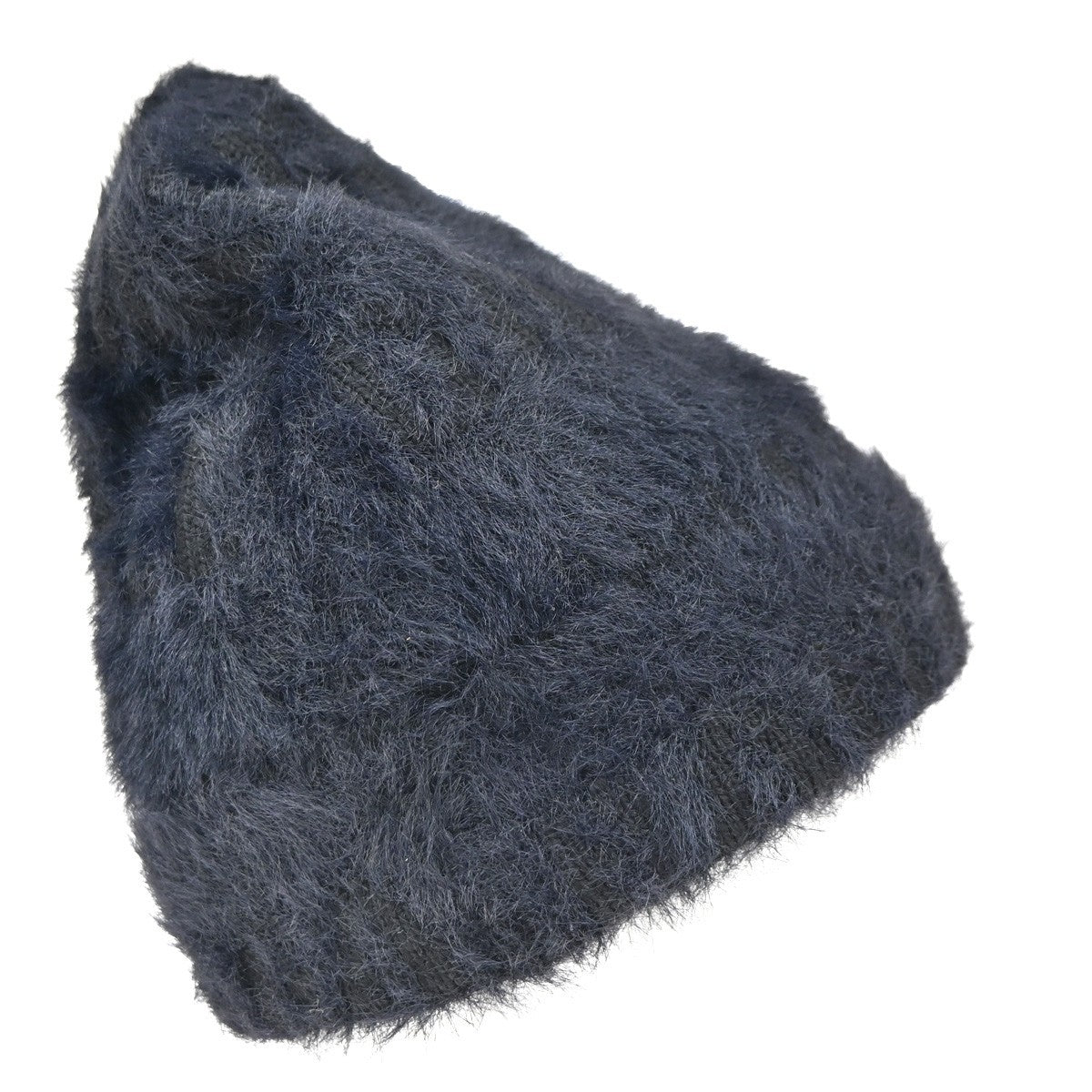 BALENCIAGA LOGO Knit Cap Onesize 55/61 Nylon Wool Fur Black 66RL700