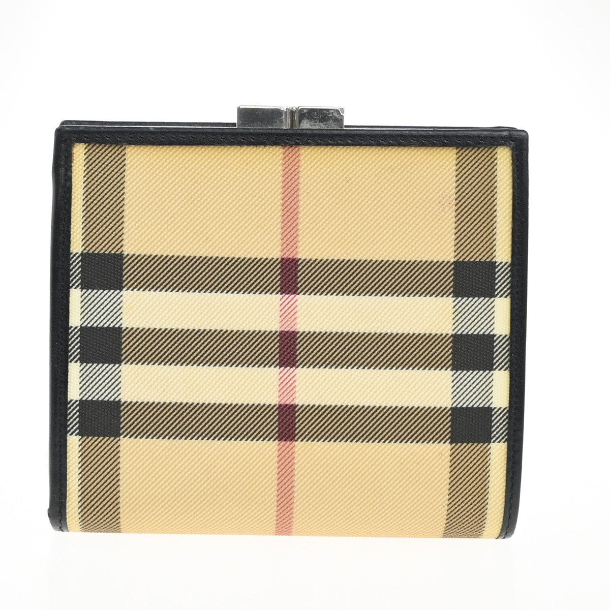 BURBERRY Logo Nova Check Bifold Wallet PVC Leather BE BK SHW Italy 07KC597