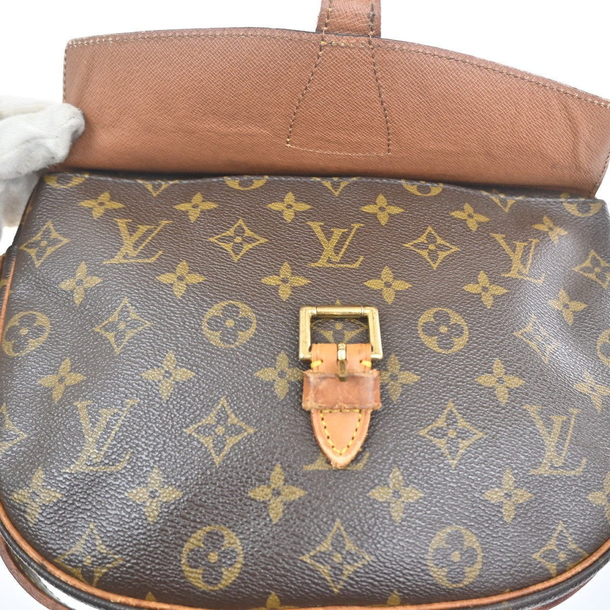 LOUIS VUITTON Jeune Fille GM Shoulder Bag Monogram Leather Brown M51225 65MA379